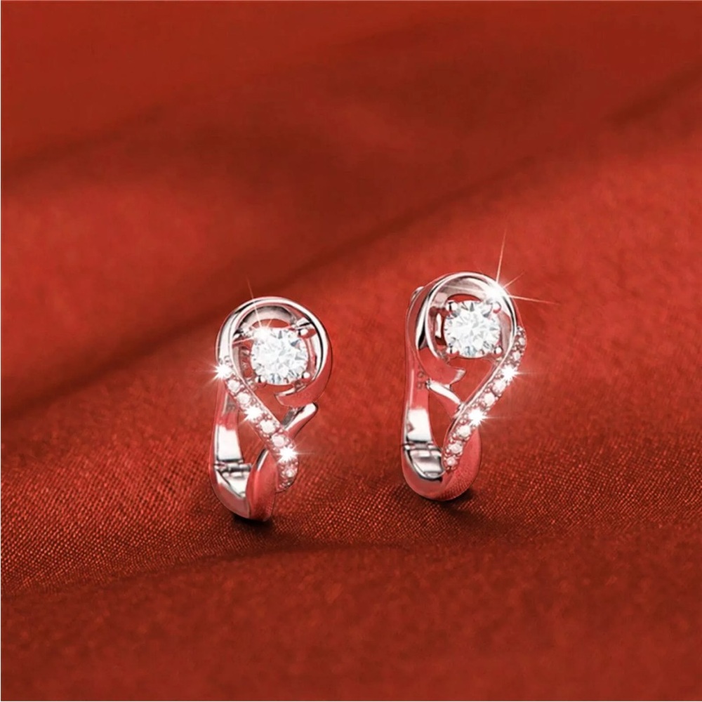 Fashion Imitation Silver Snowflake Glossy Harp Musical Earrings Earrings